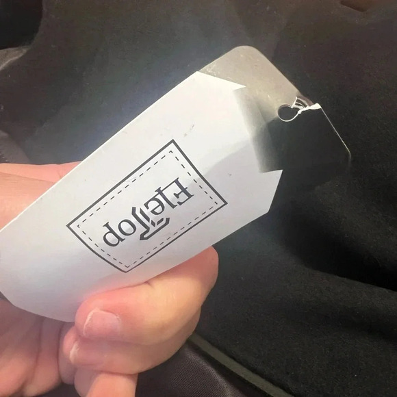 Eletop Wool Blend Peacoat Coat Black NWT Zip Up Hooded Small Winter Fall‎ - Picture 11 of 12